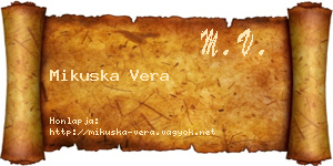 Mikuska Vera névjegykártya